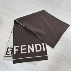 美品 FENDI フェンディ ズッカ 総柄 シルク 大判スカーフ ストール