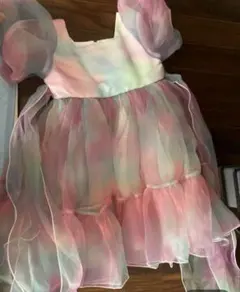 キッズ パステルカラー チュールドレス リボン付き