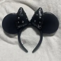 ミニー カチューシャ 合皮 レザー スタッズ ブラック 黒