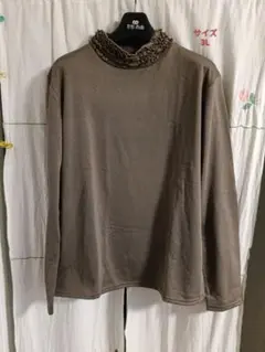 襟フリル付き長袖トップス サイズ3L