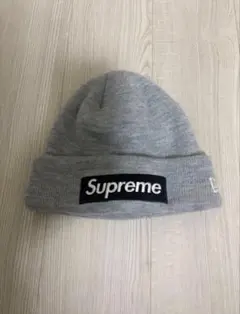 22AW Supreme Box Logo Beanie Grey