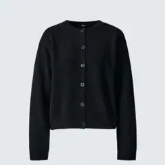 UNIQLO C 24AW カシミヤクルーネックショートカーディガン S 黒