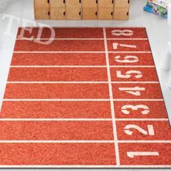 マット　陸上　スタートライン　トラック　数字　玄関マット　ラグ　プレイマット