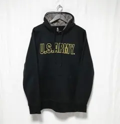 US ARMY プリント ミリタリー パーカー L スウェット 米軍 総柄のサムネイル