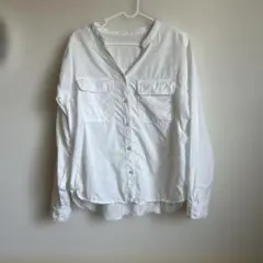 GU 白　ボタンアップシャツ　サイズＬ 長袖