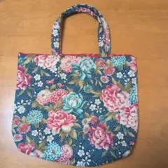 花柄　布製トートバッグ　和柄