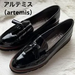 アルテミスバイダイアナ 厚底 エナメル タッセルローファー 黒 ブラック 美品
