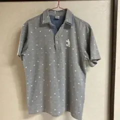 【公式】ディズニー ミッキーマウス 総柄 ポロシャツ グレー Mサイズ