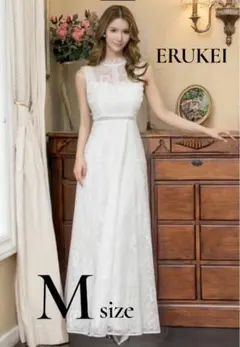 【ERUKEI/エルケイ】白/レース/マキシドレス/Aライン/ロングドレス/M
