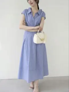 ANAYI アナイ ドビーストライプラッフルワンピース - メルカリ