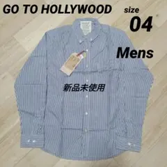 新品未使用　定価1.2万　青白ストライプシャツ 長袖シャツ ゴートゥーハリウッド