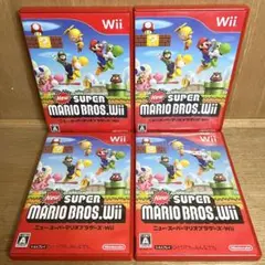【中古】ニュー スーパーマリオブラザーズ Wii 任天堂 ゲームソフト 4点