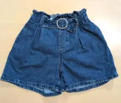 GU ジーユー デニム ショートパンツ リングベルト付き 150