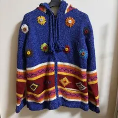 【希少】80's 90's エクアドルニットカーディガン fc6609135db8f43f5321756d241eeb