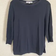 UNTITLED ネイビー 七分袖ニット 2