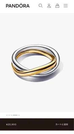 PANDORA Two-tone Entwined Bands Ringのサムネイル