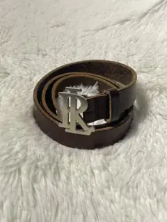 Ralph Lauren 本革 レザーベルト ロゴバックル ブラウン　男女可能