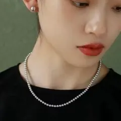 シルバーボールチェーン ネックレス 4mm 韓国のサムネイル