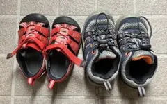 【アウトドア2足】KEENサンダル14.5cm➕Mishansha登山靴15cm