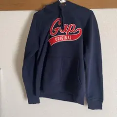 GAP ネイビー ロゴ フード付きパーカー Mサイズ