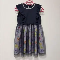 any FAM ネイビー フラワー ワンピース 130