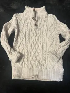 GAP KIDS ホワイト ケーブルニットセーター 120