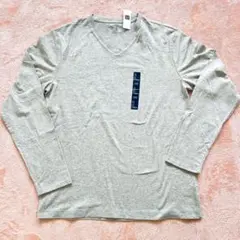 【新品】 Gap メンズ プレミアムコットン Vネック 長袖 Tシャツ L