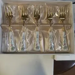 Noritake フォークセット スプーンセット10本 花更紗　ゴールド　最安値