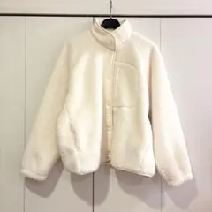 ユニクロ　フリーススタンドカラージャケット　白　ホワイト　XL UNIQLO