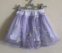 メゾピアノ☆チュール切り替えノースリーブワンピース（ラベンダー 