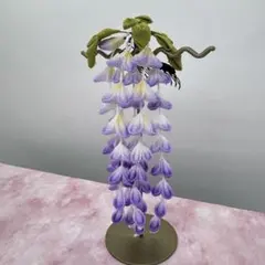 藤の花コーム　藤かんざし　つまみ細工