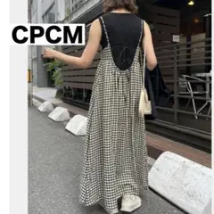 【CPCM】ギンガムチェック バックリボン キャミ ワンピース
