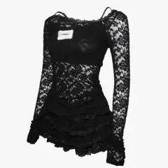 theredthread lace tiered dress mini