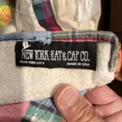 パッチワークモデルNEW YORK HAT チェック柄サンバイザー