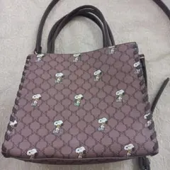 スヌーピー ショルダーバッグ ブラウン