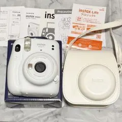 FUJIFILM INSTAX MINI 11 アイスホワイト チェキ ケース