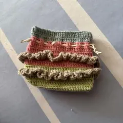 カラフルフリル巾着袋