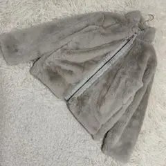 《良品》Patagonia ファー付きブルゾン ライトグレー XL もこもこ