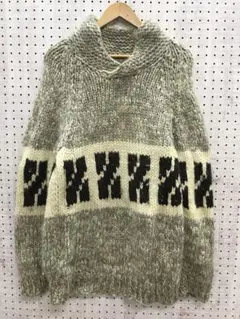 オールド レトロ アメカジ 古着 クロス柄 ジャガード カウチン ニットのサムネイル