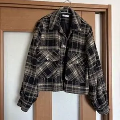 チェック柄ブルゾンジャンパー