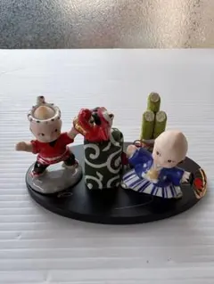 ✨希少✨獅子舞 祭囃子 陶器製 置物 飾り台付き（訳あり） - メルカリ