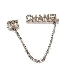 チェーン ダブルブローチ silver Chanel♥ラペルピン ピンズのサムネイル