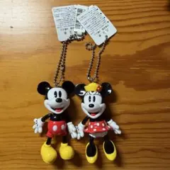 【新品未使用】ディズニーランド ミッキー＆ミニー キーホルダー2個セットのサムネイル