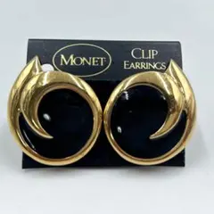 新品未使用 MONET クリップイヤリング ゴールドカラー＆ブラックカラーのサムネイル
