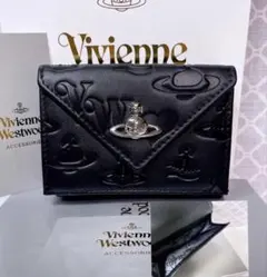 【内柄も素敵☆最新】Vivienne Westwood 三折財布 マット黒
