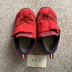 アシックス　赤　キッズ　スニーカー　14.5