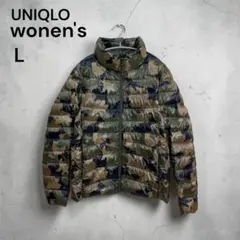 UNIQLO ウルトラライトダウン カモフラ柄 レディース Lのサムネイル