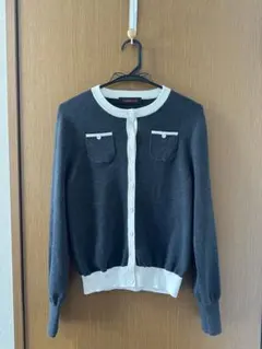 CABaN バイカラー コットンカシミヤ カーディガン