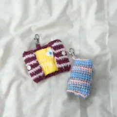 ハンドメイド　ポケットティッシュケース　ピンク×ピンク