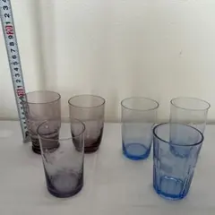 昭和レトロ　ガラス　グラス6個　切り子